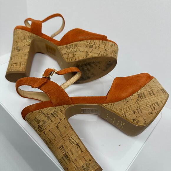 Mr. Cat High Heels Suede Peep Toe Platform Sandals Shoes Party Size 6 - Picture 6 of 15